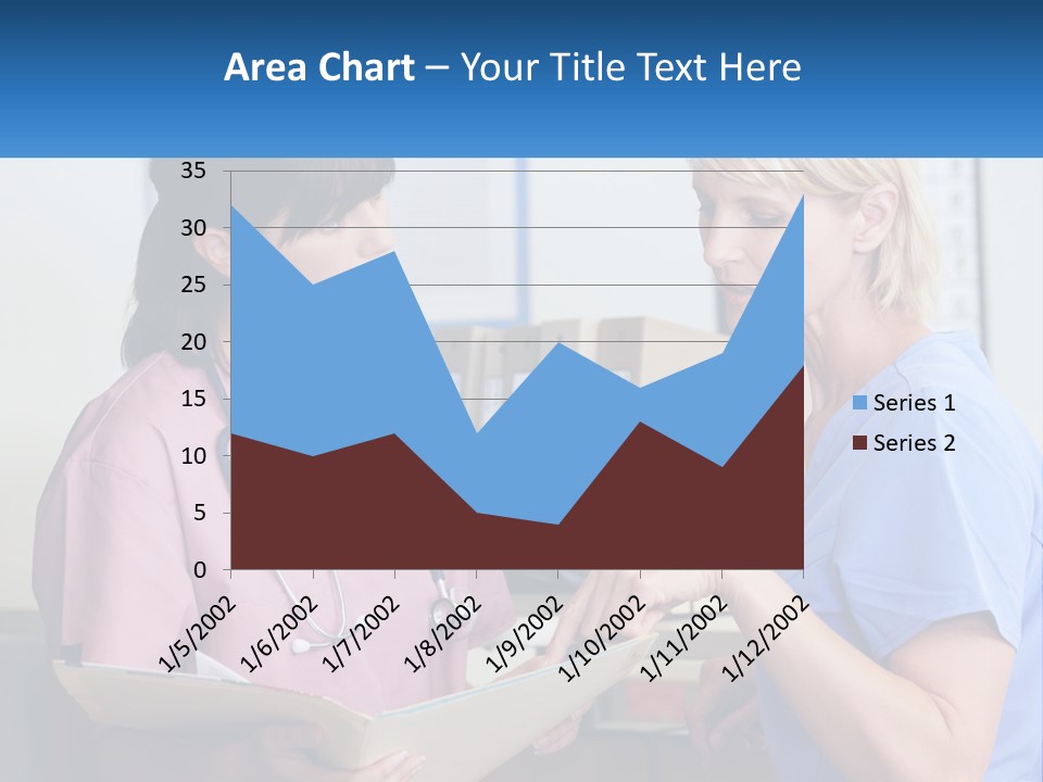 A Nurse And A Nurse Looking At A Clipboard PowerPoint Template