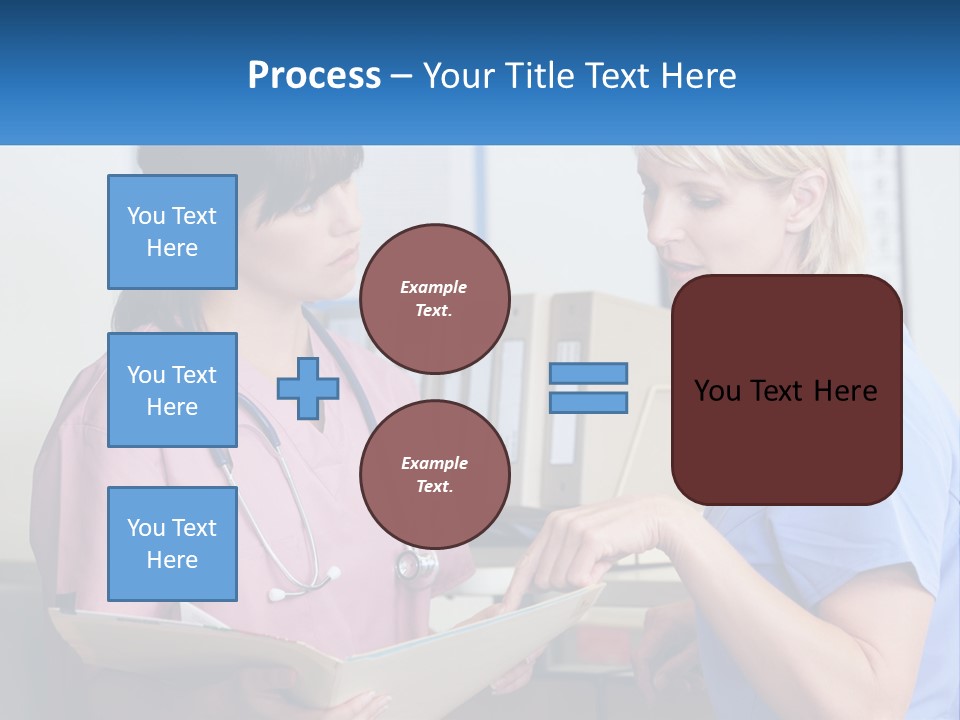 A Nurse And A Nurse Looking At A Clipboard PowerPoint Template