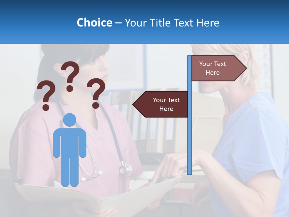 A Nurse And A Nurse Looking At A Clipboard PowerPoint Template