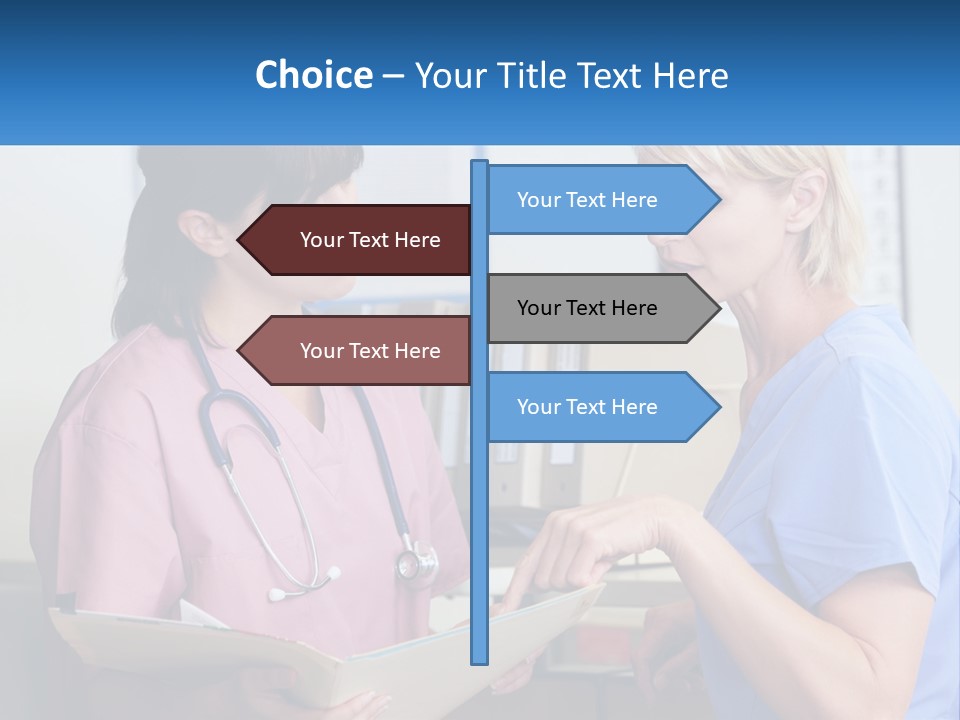 A Nurse And A Nurse Looking At A Clipboard PowerPoint Template