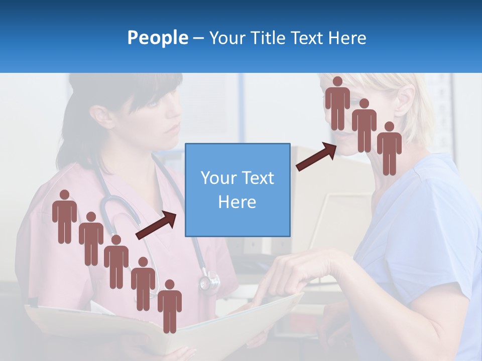 A Nurse And A Nurse Looking At A Clipboard PowerPoint Template