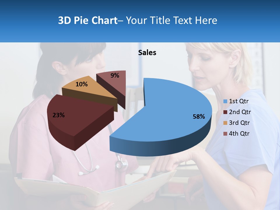 A Nurse And A Nurse Looking At A Clipboard PowerPoint Template