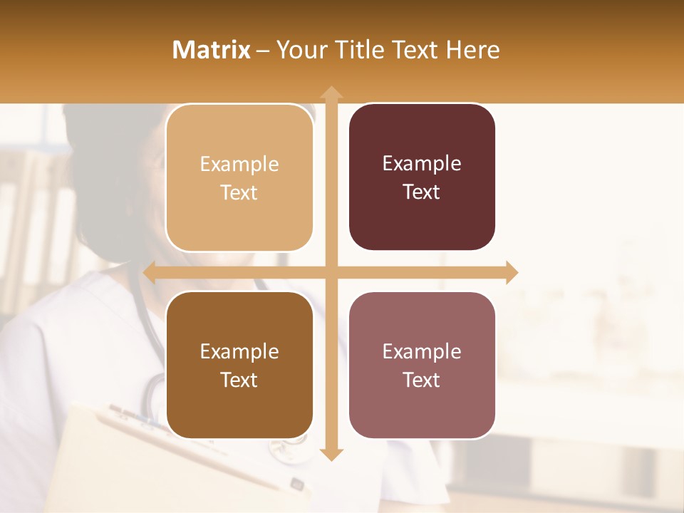 A Woman In Scrubs Is Holding A Clipboard PowerPoint Template