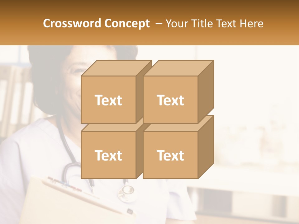 A Woman In Scrubs Is Holding A Clipboard PowerPoint Template