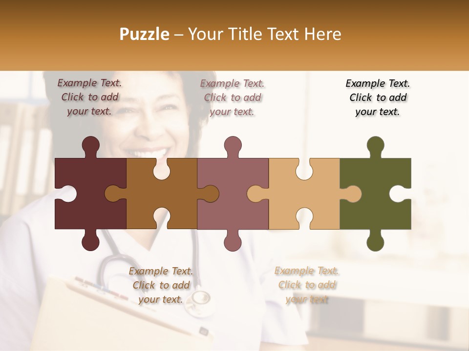 A Woman In Scrubs Is Holding A Clipboard PowerPoint Template