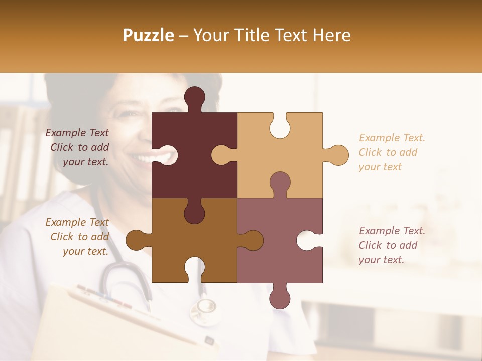 A Woman In Scrubs Is Holding A Clipboard PowerPoint Template