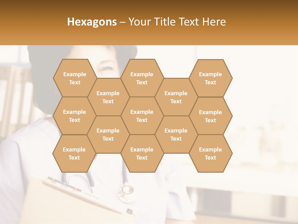 A Woman In Scrubs Is Holding A Clipboard PowerPoint Template