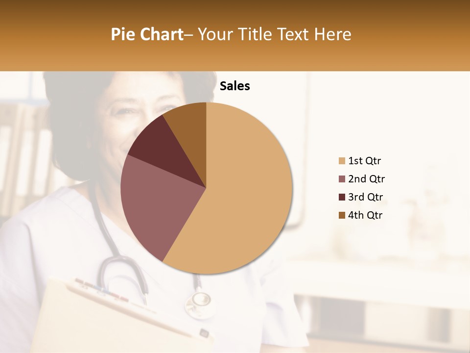 A Woman In Scrubs Is Holding A Clipboard PowerPoint Template