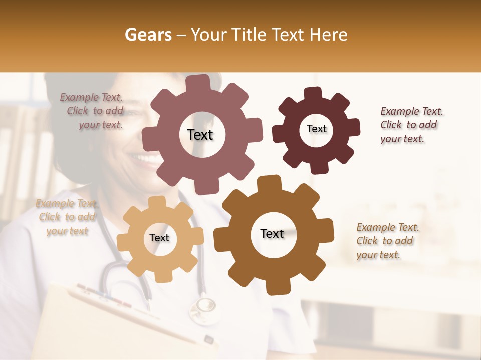 A Woman In Scrubs Is Holding A Clipboard PowerPoint Template