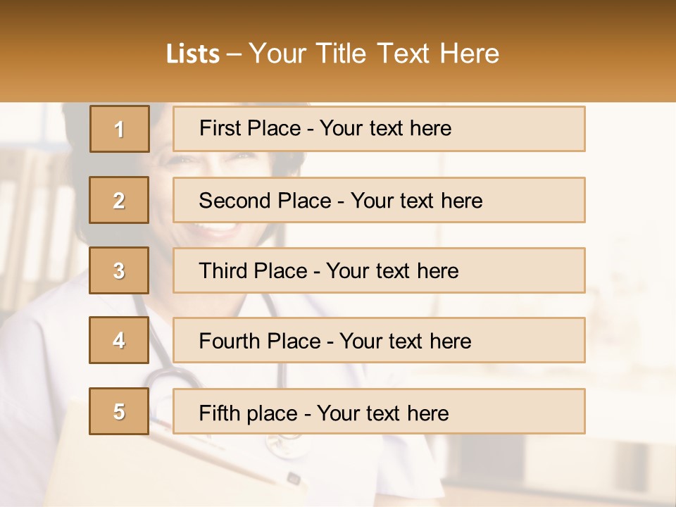 A Woman In Scrubs Is Holding A Clipboard PowerPoint Template