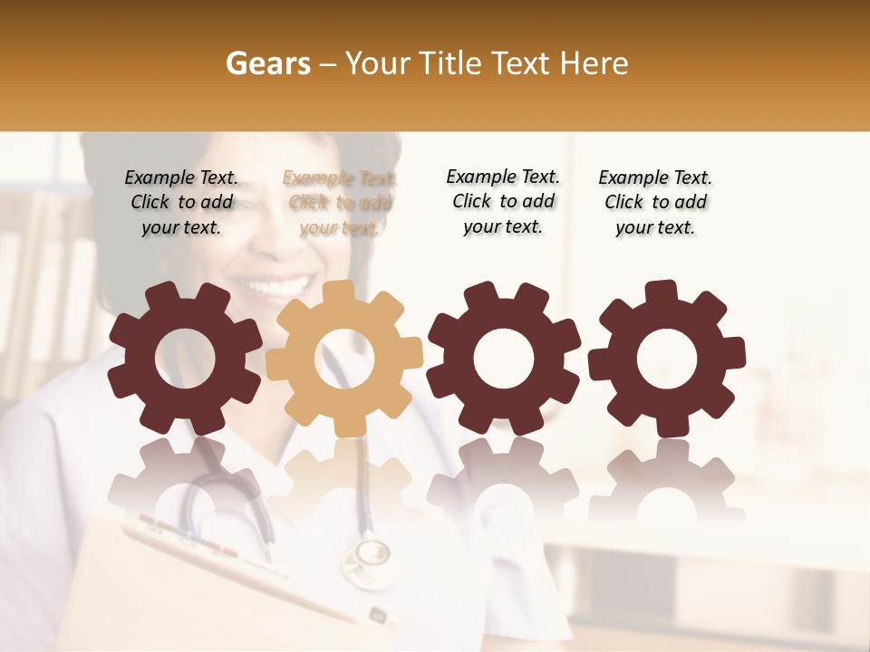 A Woman In Scrubs Is Holding A Clipboard PowerPoint Template