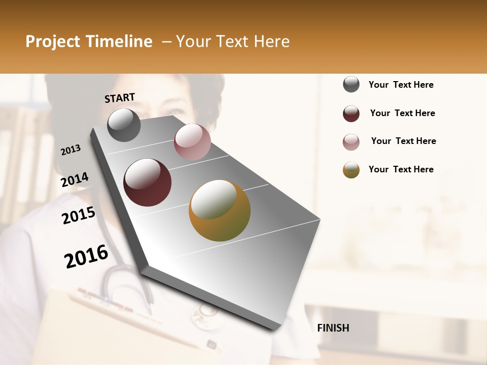 A Woman In Scrubs Is Holding A Clipboard PowerPoint Template