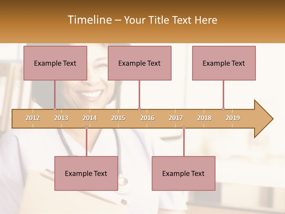 A Woman In Scrubs Is Holding A Clipboard PowerPoint Template
