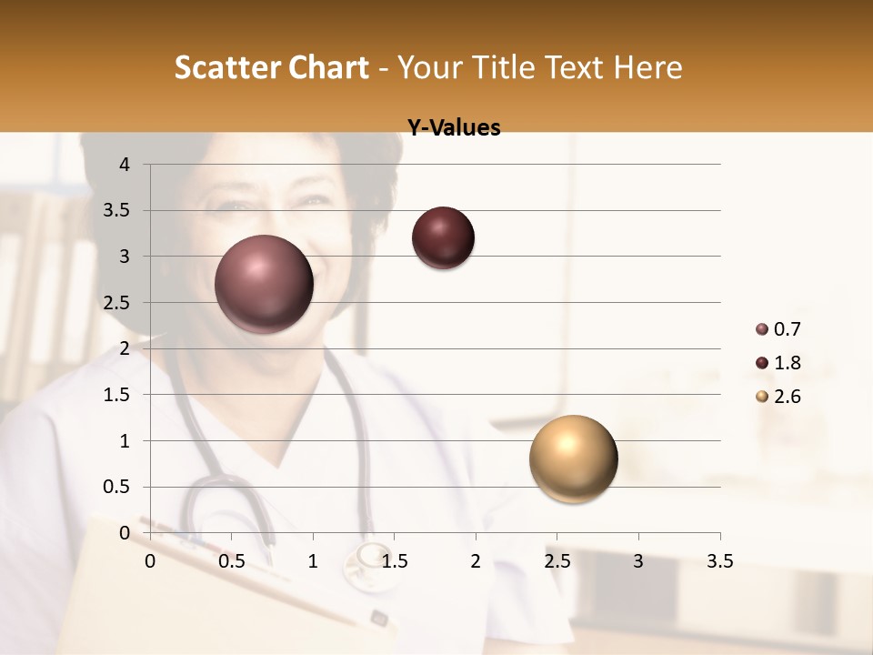 A Woman In Scrubs Is Holding A Clipboard PowerPoint Template
