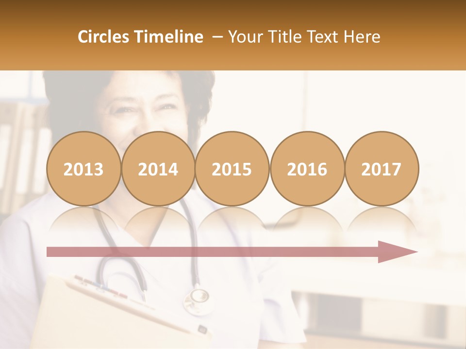 A Woman In Scrubs Is Holding A Clipboard PowerPoint Template