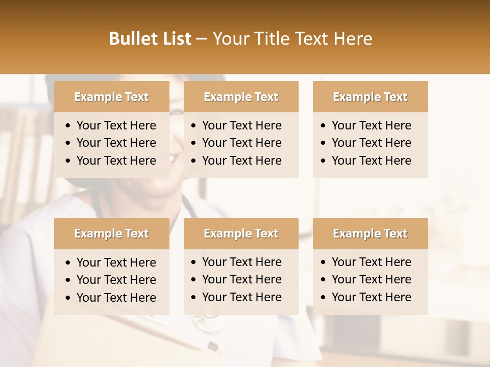 A Woman In Scrubs Is Holding A Clipboard PowerPoint Template