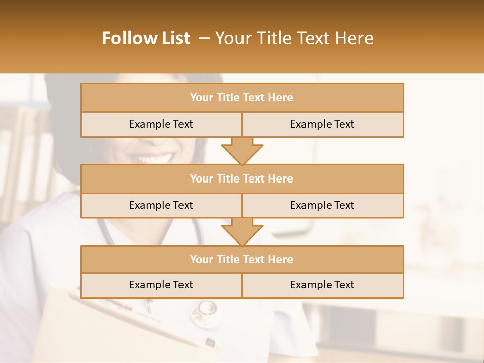 A Woman In Scrubs Is Holding A Clipboard PowerPoint Template