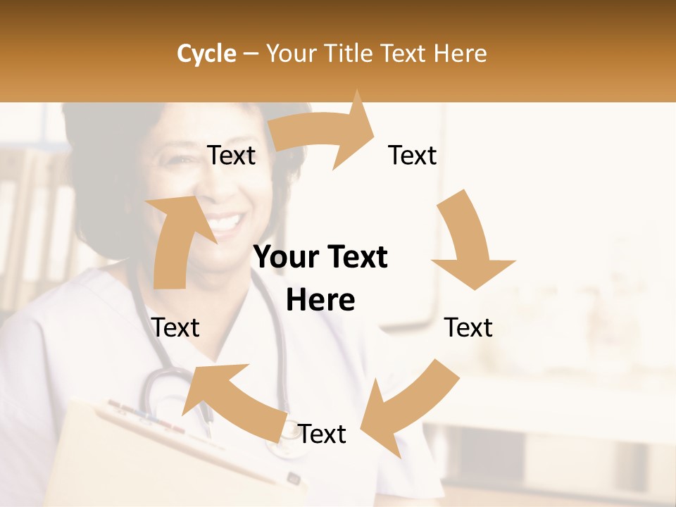 A Woman In Scrubs Is Holding A Clipboard PowerPoint Template