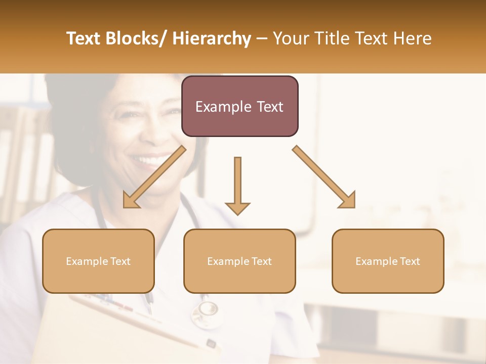A Woman In Scrubs Is Holding A Clipboard PowerPoint Template