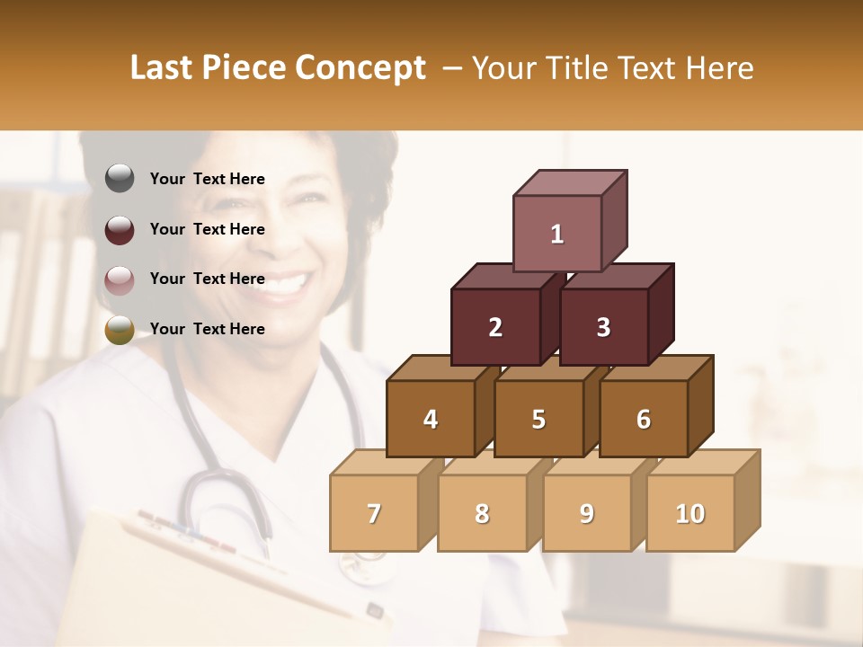 A Woman In Scrubs Is Holding A Clipboard PowerPoint Template