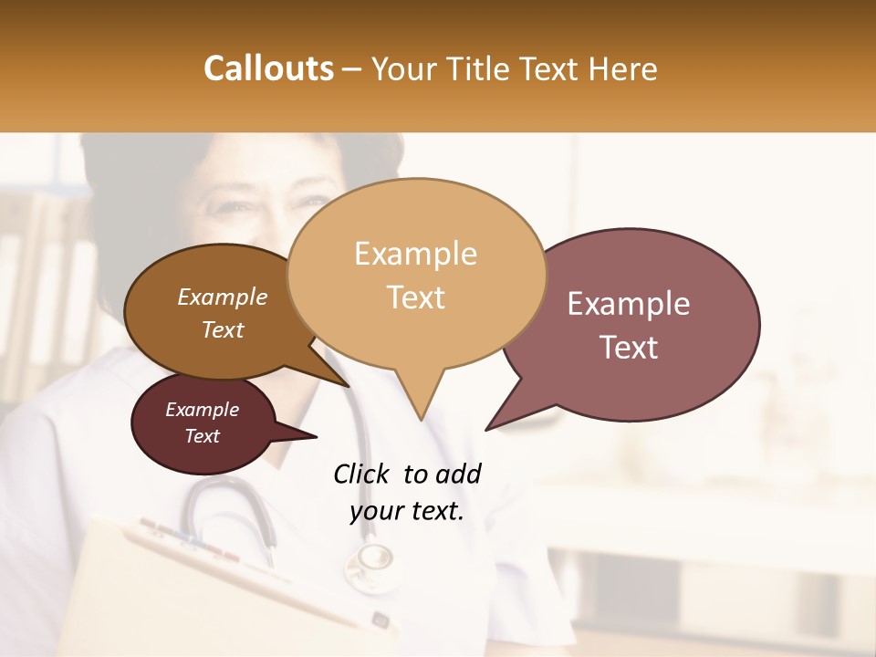 A Woman In Scrubs Is Holding A Clipboard PowerPoint Template