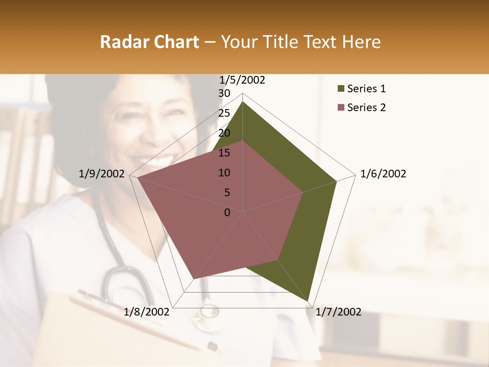 A Woman In Scrubs Is Holding A Clipboard PowerPoint Template