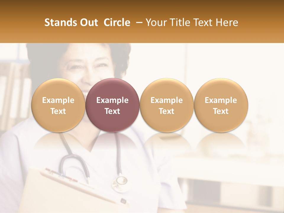 A Woman In Scrubs Is Holding A Clipboard PowerPoint Template