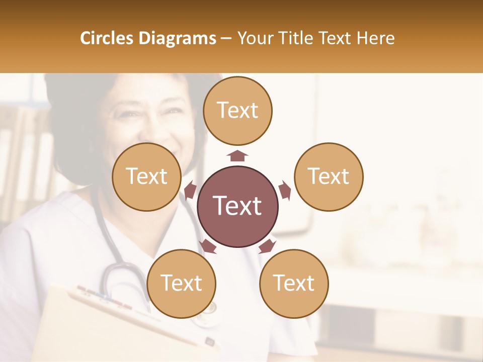 A Woman In Scrubs Is Holding A Clipboard PowerPoint Template