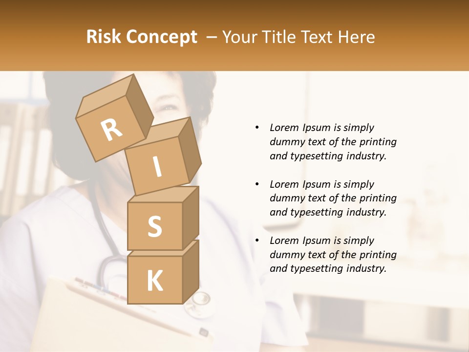 A Woman In Scrubs Is Holding A Clipboard PowerPoint Template