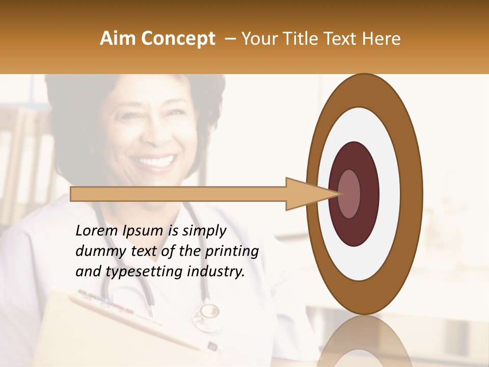 A Woman In Scrubs Is Holding A Clipboard PowerPoint Template