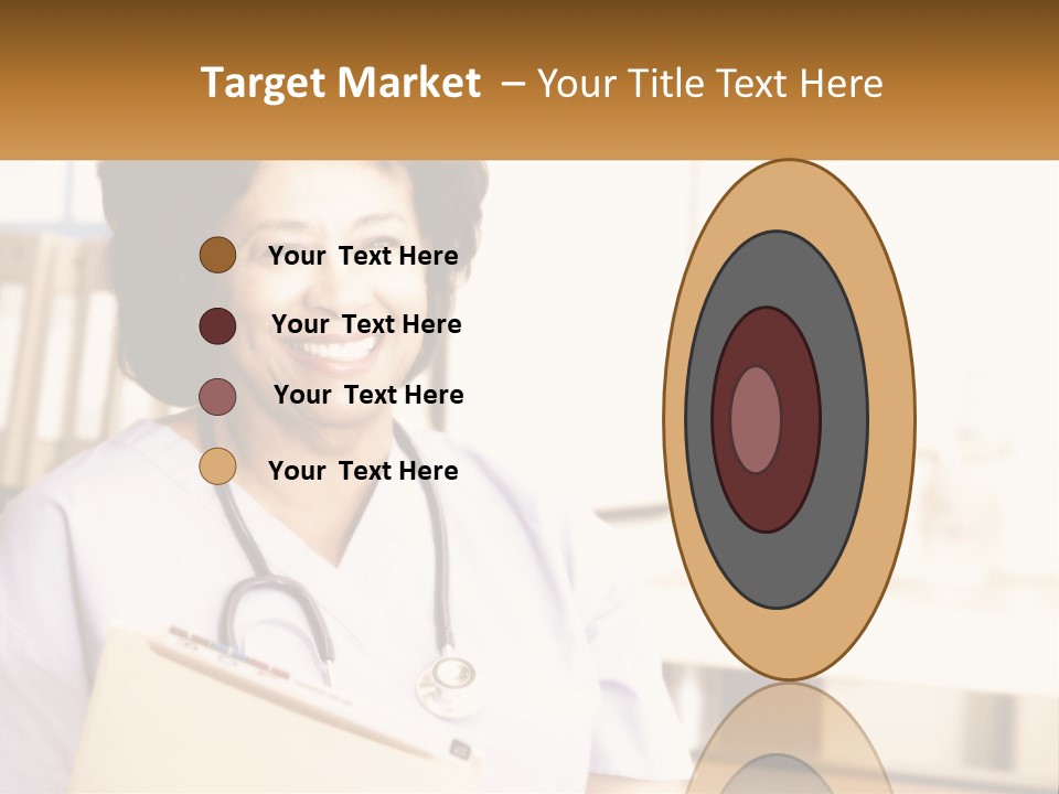 A Woman In Scrubs Is Holding A Clipboard PowerPoint Template