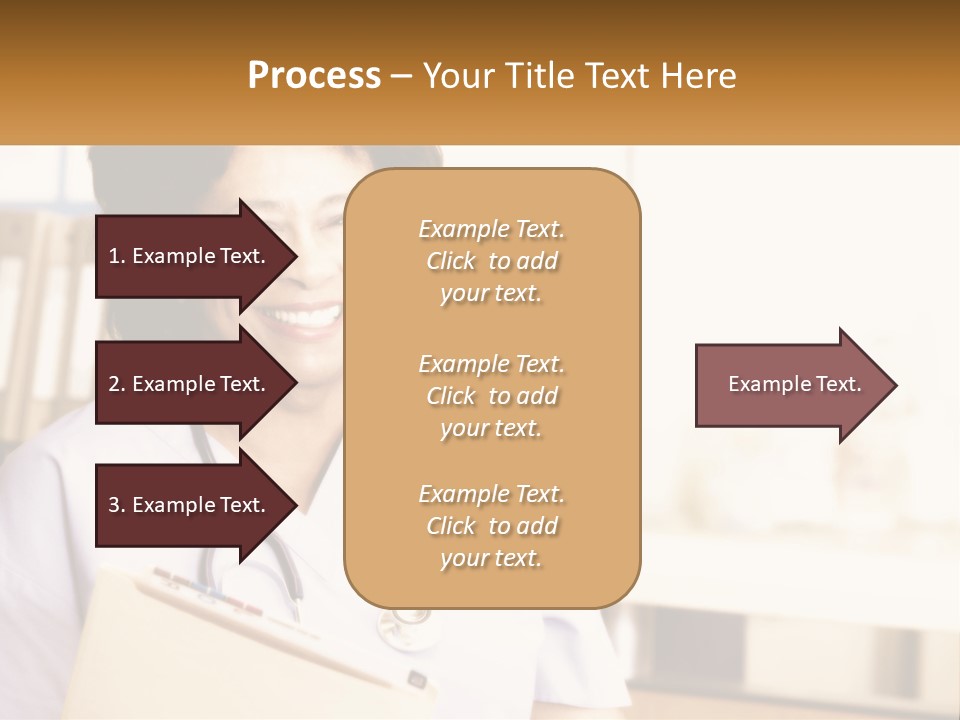 A Woman In Scrubs Is Holding A Clipboard PowerPoint Template