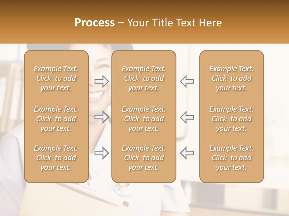 A Woman In Scrubs Is Holding A Clipboard PowerPoint Template