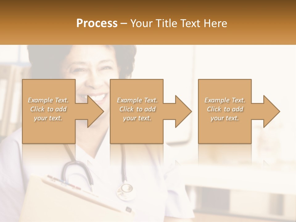 A Woman In Scrubs Is Holding A Clipboard PowerPoint Template