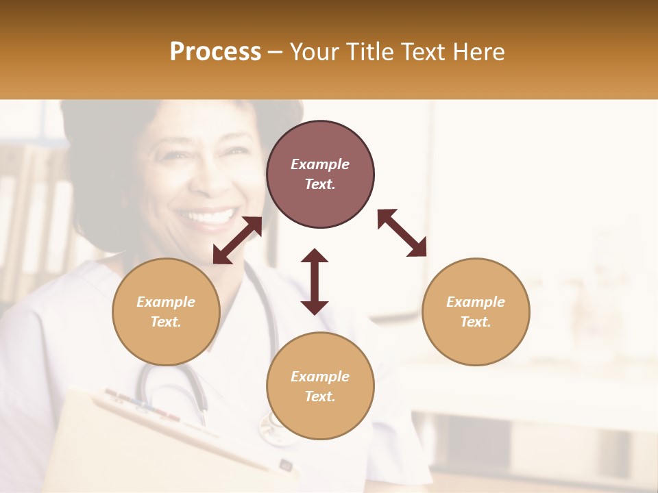 A Woman In Scrubs Is Holding A Clipboard PowerPoint Template
