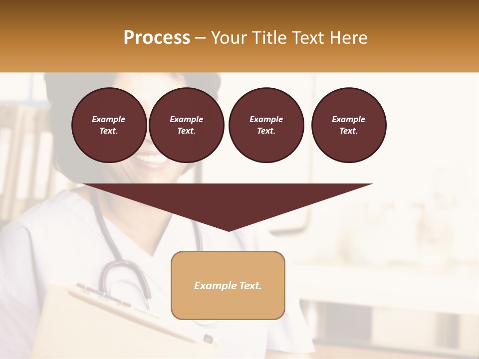 A Woman In Scrubs Is Holding A Clipboard PowerPoint Template