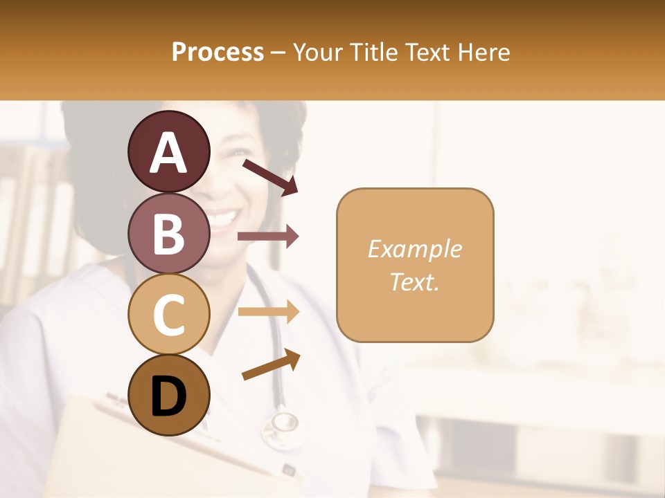 A Woman In Scrubs Is Holding A Clipboard PowerPoint Template