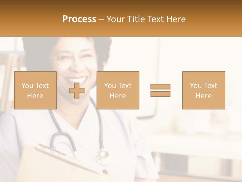 A Woman In Scrubs Is Holding A Clipboard PowerPoint Template