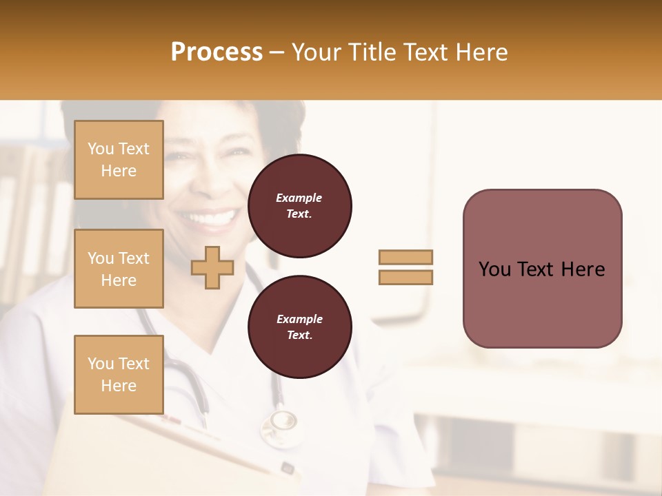 A Woman In Scrubs Is Holding A Clipboard PowerPoint Template