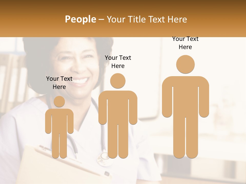 A Woman In Scrubs Is Holding A Clipboard PowerPoint Template