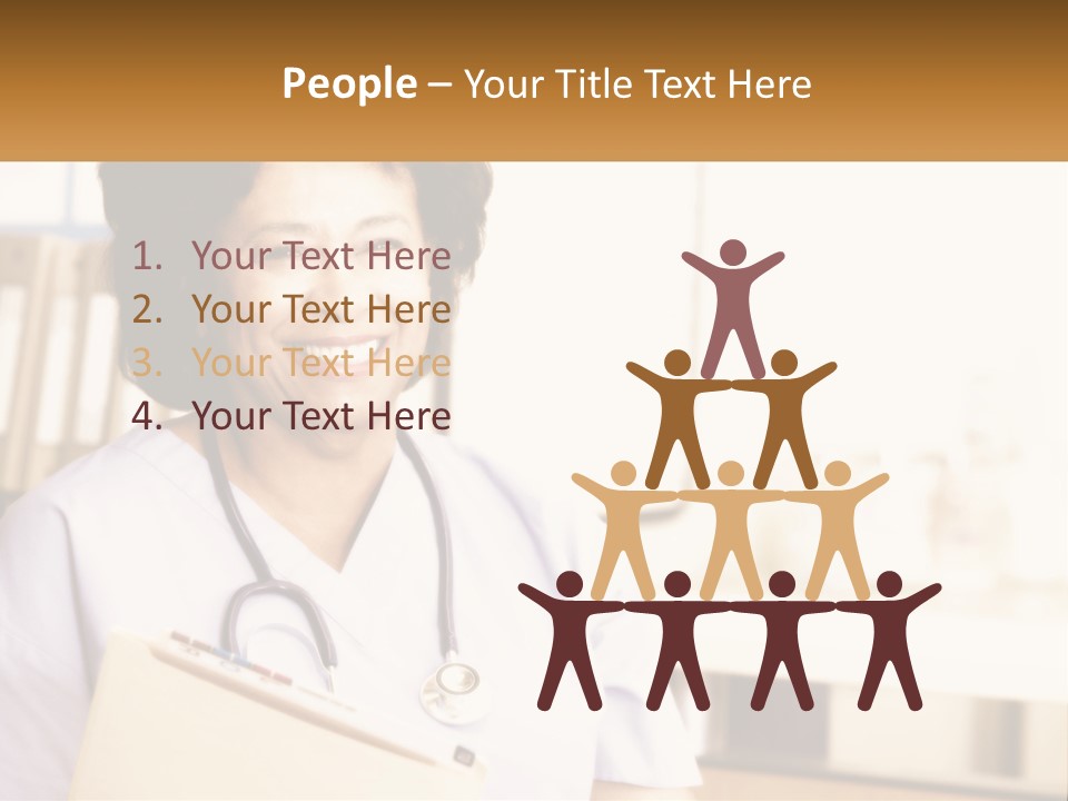 A Woman In Scrubs Is Holding A Clipboard PowerPoint Template