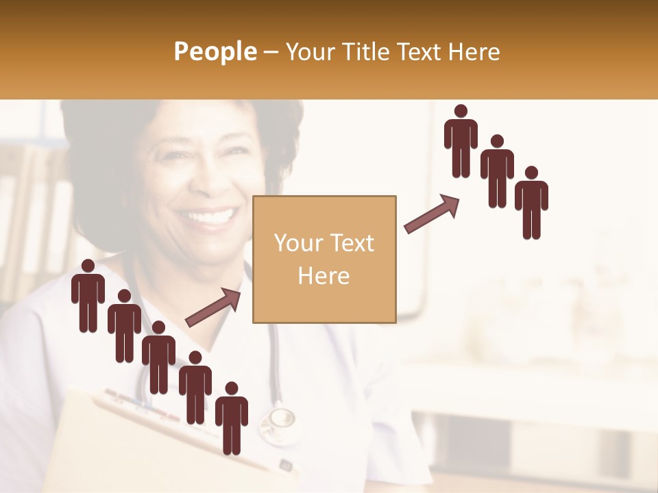 A Woman In Scrubs Is Holding A Clipboard PowerPoint Template