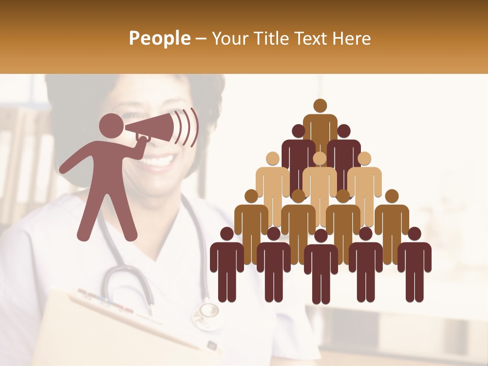 A Woman In Scrubs Is Holding A Clipboard PowerPoint Template