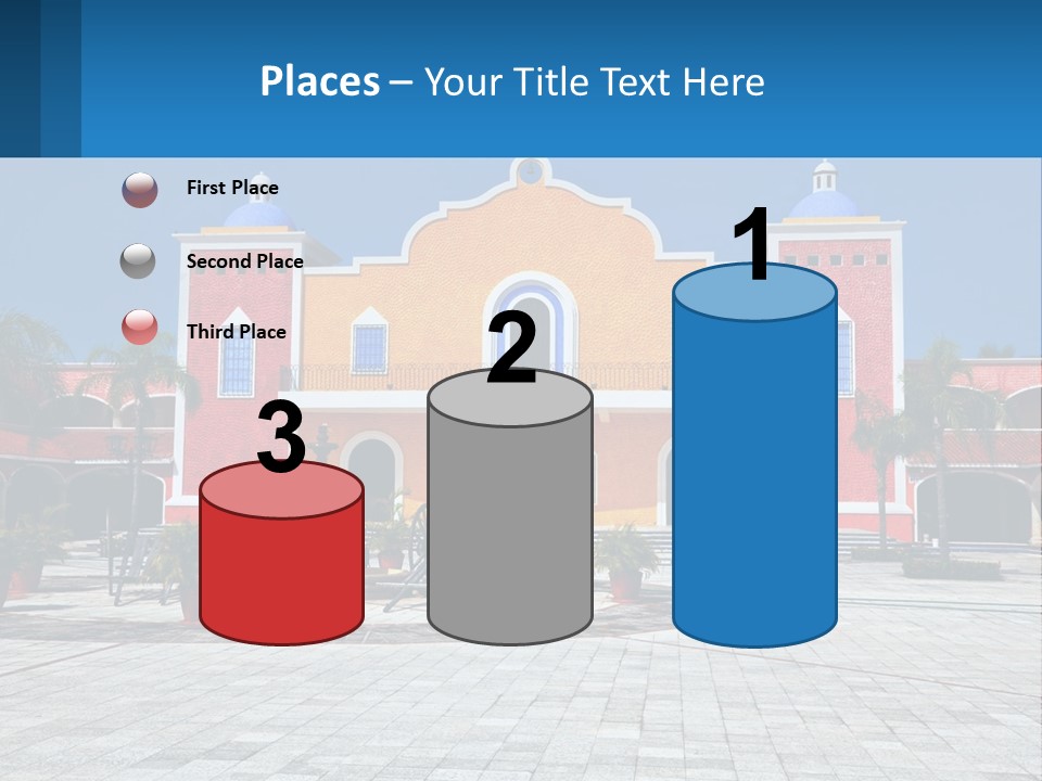 A Colorful Building With A Blue Sky In The Background PowerPoint Template