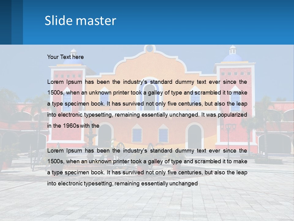 A Colorful Building With A Blue Sky In The Background PowerPoint Template