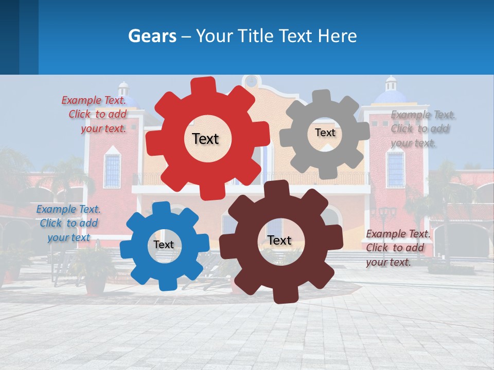 A Colorful Building With A Blue Sky In The Background PowerPoint Template