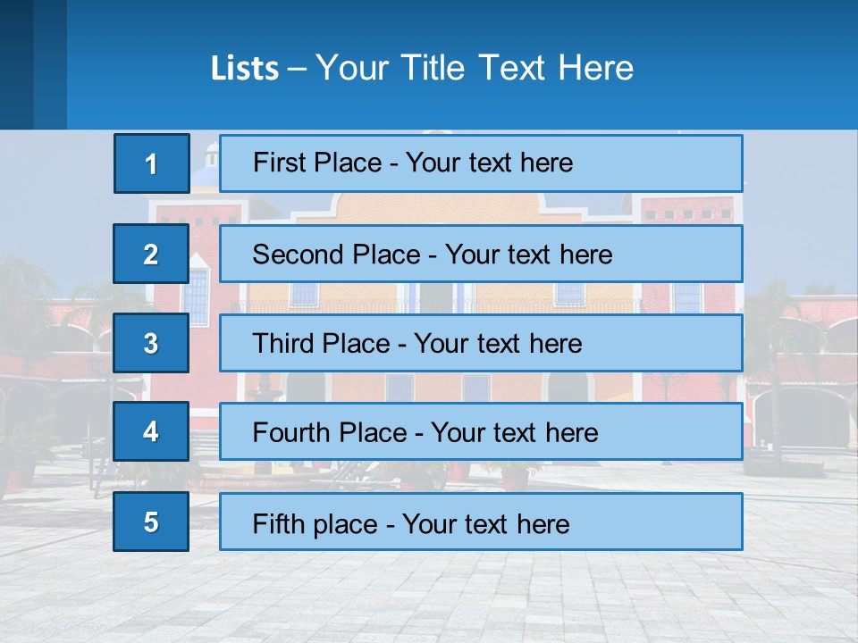 A Colorful Building With A Blue Sky In The Background PowerPoint Template