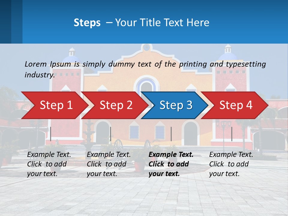 A Colorful Building With A Blue Sky In The Background PowerPoint Template