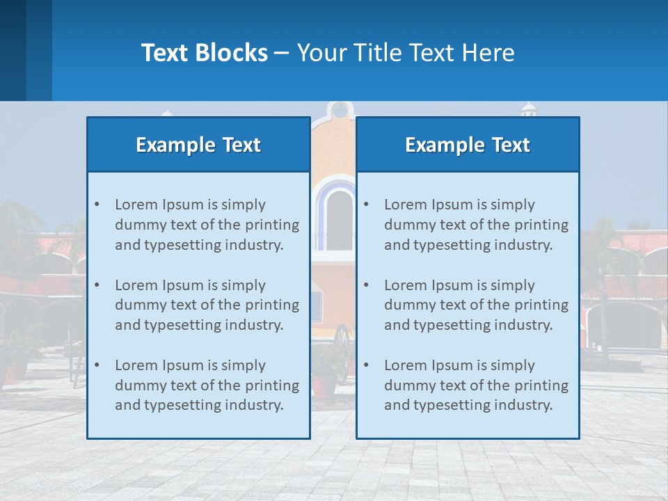 A Colorful Building With A Blue Sky In The Background PowerPoint Template