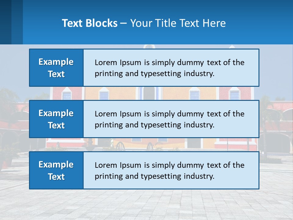 A Colorful Building With A Blue Sky In The Background PowerPoint Template